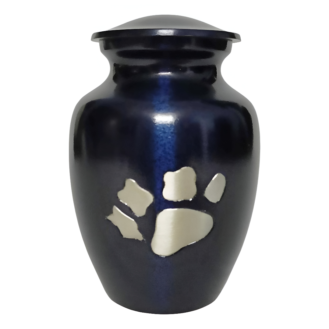 BLUE PAW PRINT URN 
