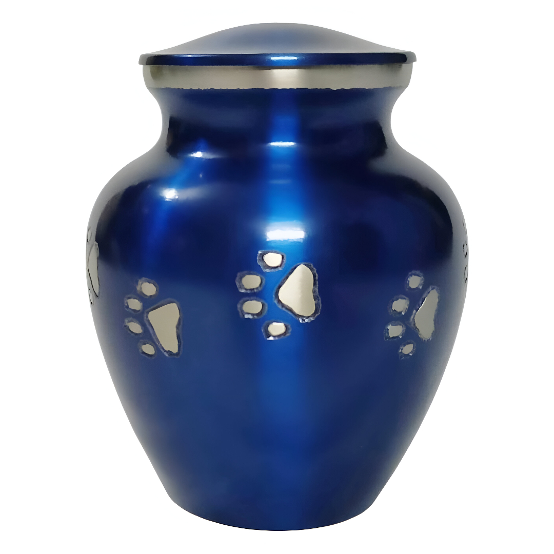 ROYAL BLUE PAW PRINT URN 