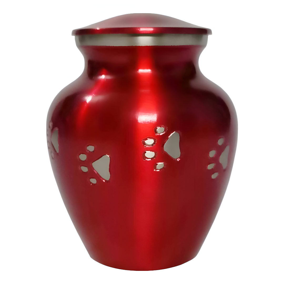 RED PAW PRINT URN 