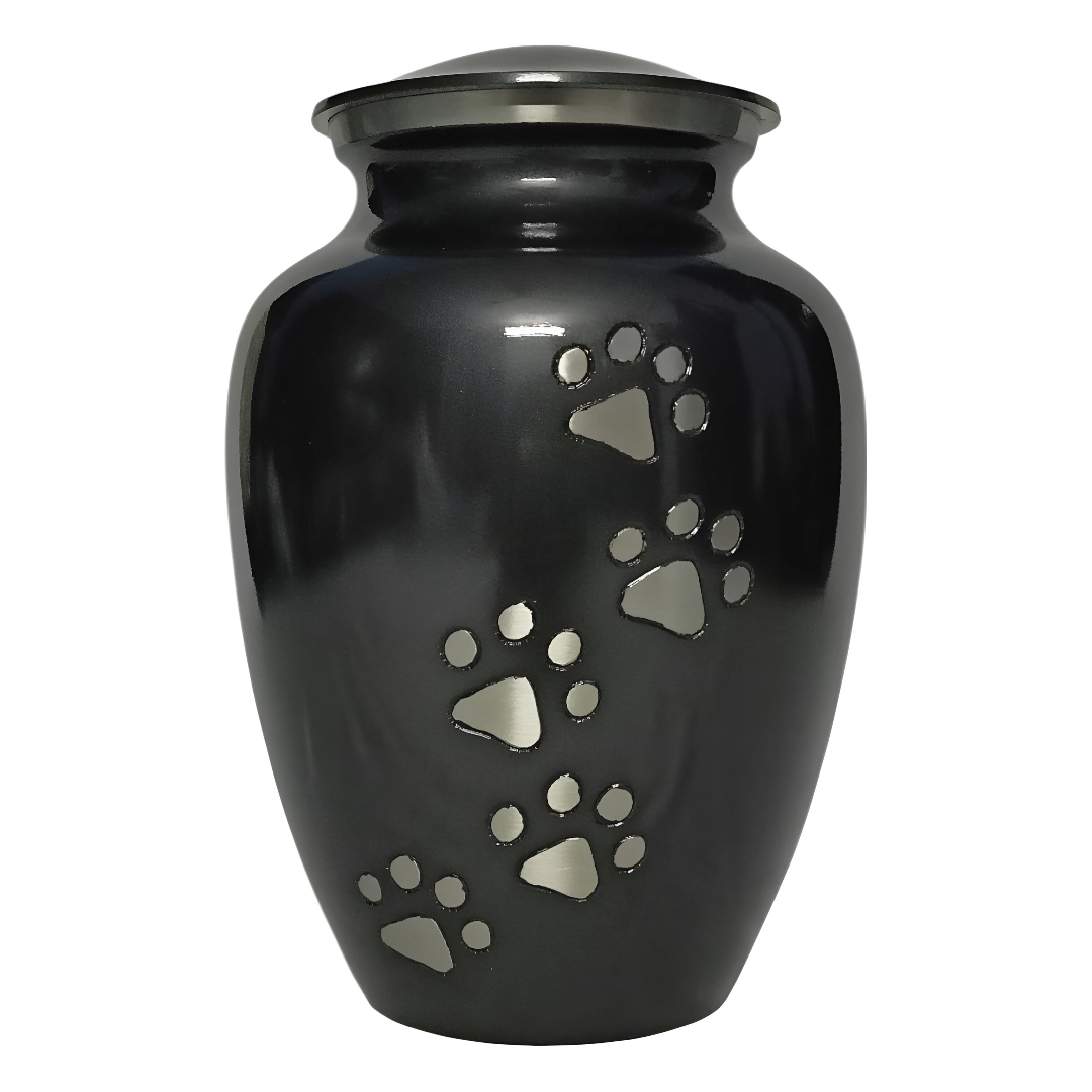 GREY PAW PRINT URN 