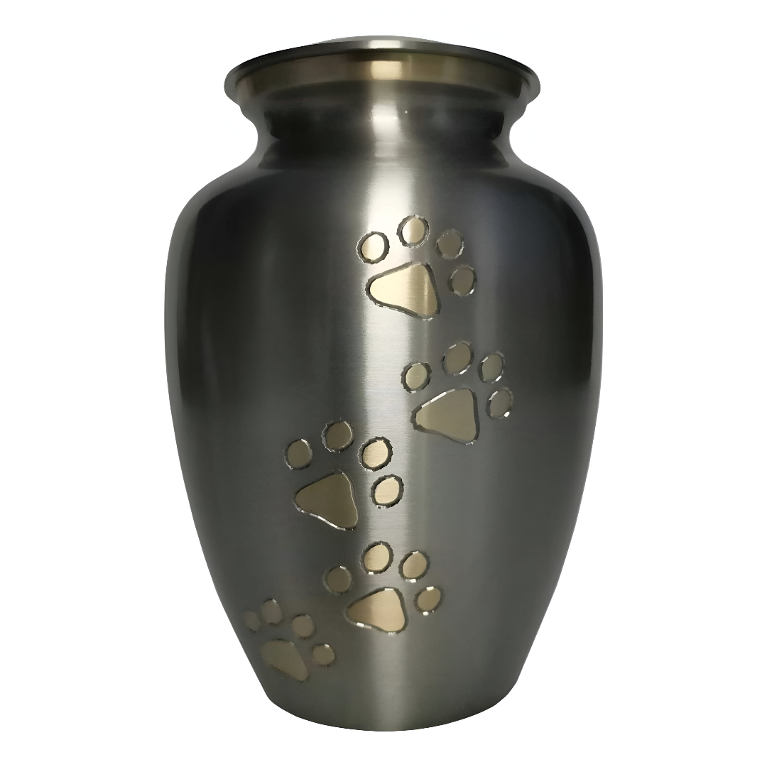 PEWTER PAW PRINT URN