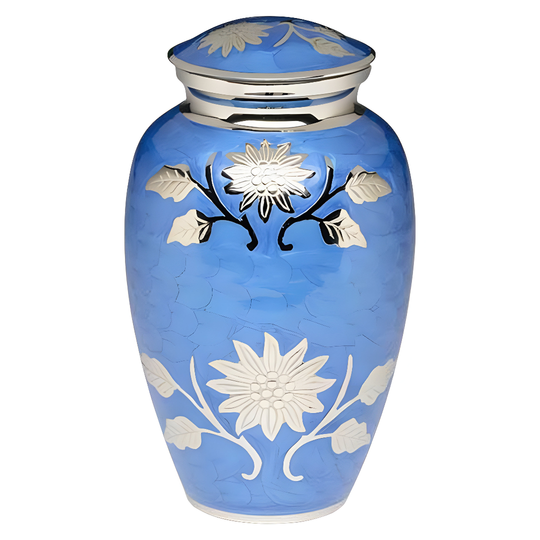 SWIRL BLUE URN