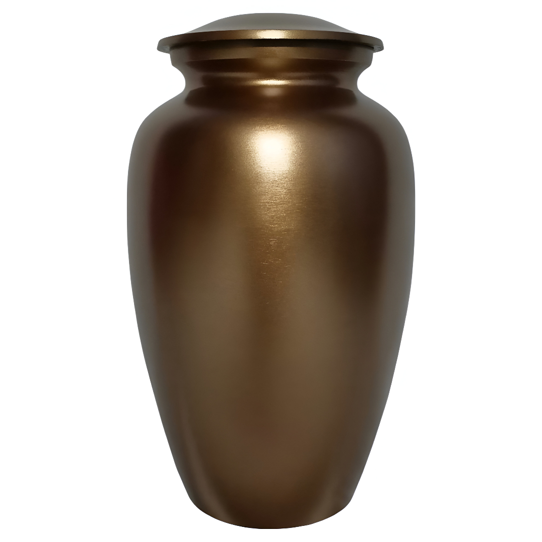 METALLIC BROWN URN 